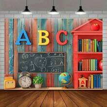 1pc ABC Letter Wooden Theme Room & Garden Decor Versatile Backdrop, Electricity-Free Photography Background, Suitable For Photo Props - Multicolor - View 7