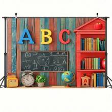 1pc ABC Letter Wooden Theme Room & Garden Decor Versatile Backdrop, Electricity-Free Photography Background, Suitable For Photo Props - Multicolor - View 4