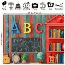 1pc ABC Letter Wooden Theme Room & Garden Decor Versatile Backdrop, Electricity-Free Photography Background, Suitable For Photo Props - Multicolor - View 3