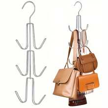 1pc Metal Purse Hanger Organizer For Closet/Clothing Store - Keep Purses Visible And In Good Condition - Space Saving Backpack Rack Multi-Layer Bag Hanger Wrought Iron Handbag Belt Hook Home Cloakroom Storage Rack Decorations Autumn Decor Festival Decor Room Decor Home Decor Fall Decor Bedroom Decor - Multicolor - View 4