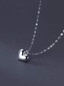 1pc Stylish Heart Shape Pendant Necklace Women Jewelry Valentine's Day Gift Valentines - Heart Necklace - View 5