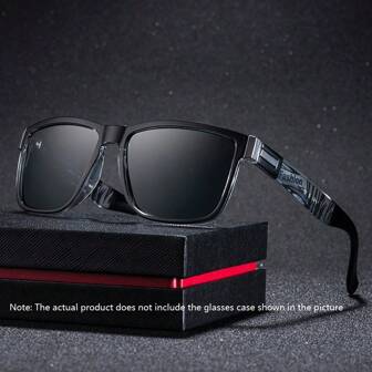 1 Pair Classic Unisex Retro Square Polarized Fashion Glasses, Fashion Eyeglasses. Stylish Large Size Fashion Glasses For Men, Suitable For Sports, Fishing, Driving, Cycling, Hiking, Outdoor Activities. Premium Brand Designer Glasses With Protection. Color Options: Black, Icy Blue, Green, Orange Mirrored Lenses. (Note: Does Not Include The Eyeglass Case Shown In The Picture) Beach Accessories Glasses Shades For Summer Beach Vacation,Outdoor,Travel