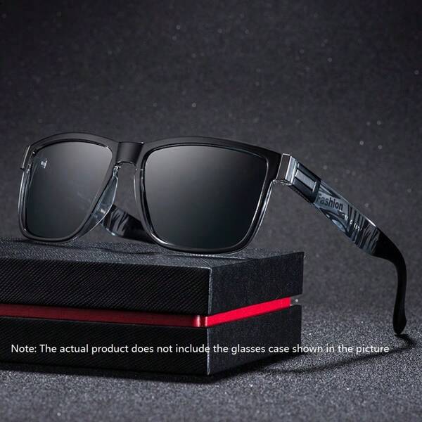 1 par de gafas de sol polarizadas de estilo retro cuadrado clásico unisex, gafas de moda de gran tamaño y estilosas para hombres, adecuadas para deportes, pesca, conducción, ciclismo, senderismo y actividades al aire libre. Gafas de diseñador de marca premium con protección. Opciones de color: Negro, Azul hielo, Verde, Lentes espejados naranja. (Nota: No incluye el estuche de gafas que se muestra en la imagen) Accesorios de playa, gafas de sol para vacaciones de verano en la playa, al aire libre y viajes