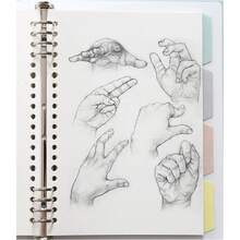 1pc Thick A5 Refillable Notebook Paper, 20-Ring Blank Lined Loose Leaf Refill - White - View 10