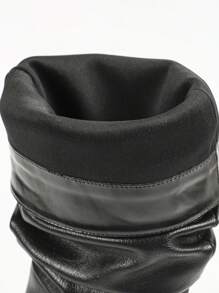 Fall/Winter Women's Mid-Calf Pointed Toe High Heels Classic Black Boots, Suitable For Daily Casual & Holiday Wear,Boots For Women