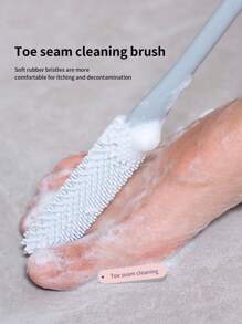 1pc Silicone Foot Brush, Soft Bristle Foot Scrubber For Removing Dead Skin, Calluses And Cleaning Toe Crevices - Multicolor - View 1