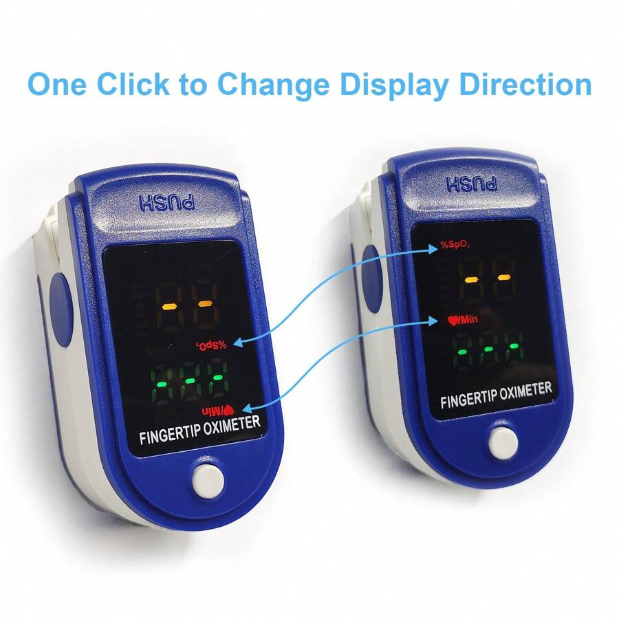 1pc Adult Fingertip Pulse Oximeter Blood Oxygen Saturation Monitor