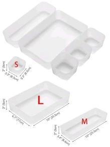 1PC/5pcs/10pcs抽屉整理盘收纳盒卧室、床头柜、抽屉、梳妆台、浴室和厨房抽屉、磨砂收纳盒、桌面和抽屉收纳盒、适用于假日海滩、浴室收纳、卧室收纳、大容量 - 彩色 - 查看 13