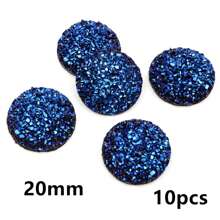 10pcs 20/25mm Flat Back Resin Cabochon Beads, Suitable For Bracelet, Earrings And Other DIY Jewelry Making Accessories - Resin Cabochon - View 9
