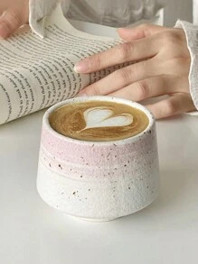 1 pieza Taza de café de cerámica vintage y rústica, taza de cerámica creativa pintada a mano, taza para café con leche helado americano, taza para té gongfu, taza de agua de vuelta al colegio