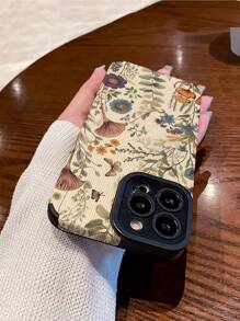 1 Stück Retro Blumenmuster Vertikalstreifen Klassisches Anti-Drop Soft TPU Handyhülle kompatibel mit Apple 17/17 Air/17 Pro/17 Pro Max - Verschiedenfarbig - Übersicht 4