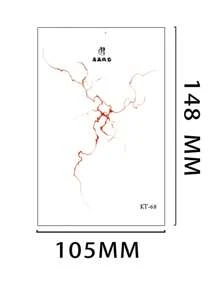 万圣节化妆临时纹身贴纸，黑色和红色血脉，哥特式红脉闪电，恐怖脸，破裂的红色角色扮演化妆贴纸，男女通用，防水防汗纹身，适用于腰部、面部、手臂，半永久性闪光纹身，适用于万圣节派对、节日、摄影、舞台表演、人体艺术