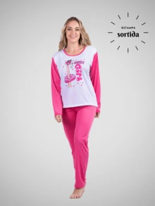 Kit 4 Long Comfort Pajamas Day To Day Night Line Colorful Long Sleeve Long Pants Women's Fashion - Nhiều màu - Xem 4