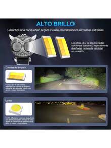 Luz Auxiliar De Lupa Para Motocicleta Con Estrobo, 2 Piezas - Multicolor - Ver 8