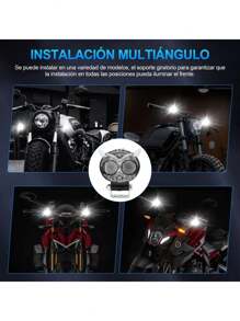 Luz Auxiliar De Lupa Para Motocicleta Con Estrobo, 2 Piezas - Multicolor - Ver 9