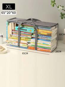 1 pièce Boîte de rangement transparente pour livres, boîte de rangement pour livres pliable, rangement pour salle de classe, boîte de rangement pour livres, boîte de finition domestique transparente, boîte de rangement pour livres
