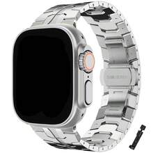 Brazalete de acero inoxidable compatible con correa de Apple Watch de 46 mm, 38 mm, 45 mm, 41 mm, 49 mm, 44 mm, 40 mm, 42 mm para Apple Watch Ultra 10, 9, 8, 7, SE, 6, 5, 4, 3, 2, 1
