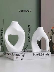 2pcs Resin Creative Home Decoration Vase, Wedding Decoration Vase, Bedroom, Study, Living Room Tabletop Vase, Two Sets Of Hug Vase, Couple Gift, Bohemian Style, Home Art Decoration, Fashion Decoration (Excluding Photo Decoration) Room Decor Flower Vase Glass Vase - White - View 6