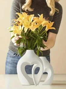 2pcs Resin Creative Home Decoration Vase, Wedding Decoration Vase, Bedroom, Study, Living Room Tabletop Vase, Two Sets Of Hug Vase, Couple Gift, Bohemian Style, Home Art Decoration, Fashion Decoration (Excluding Photo Decoration) Room Decor Flower Vase Glass Vase - White - View 13