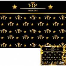 1pc,VIP Party Black Gold Backdrop VIP Movie Night Red Carpet Prom Event Banquet VIP Guest Visitor Photo Backgrounds Ceremony Activity Royal Crown Success Photo Studio Decorations - Multicolor - View 4