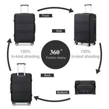KONO Maleta de viaje con ruedas de 24/28 pulgadas, ligera, de ABS duro, con candado TSA, cremallera YKK, 4 ruedas dobles, ideal para viajes de negocios y vacaciones de hombres y mujeres, equipaje de viaje, maleta, maleta, maleta, equipaje de viaje resistente