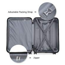 KONO Maleta de viaje con ruedas de 24/28 pulgadas, ligera, de ABS duro, con candado TSA, cremallera YKK, 4 ruedas dobles, ideal para viajes de negocios y vacaciones de hombres y mujeres, equipaje de viaje, maleta, maleta, maleta, equipaje de viaje resistente