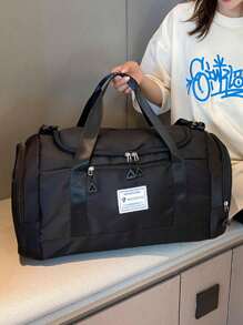 宽敞的周末旅行包 - 超轻，多用途干湿分离/单肩包，非常适合过夜旅行和航空旅行，适用于手提箱、过夜包、健身包、行李袋、周末包、行李袋、手提包、大学包、行李袋、周末包、医院包、假日、冬季包、学校、学校配件、学校用品 - 黑色 - 查看 7