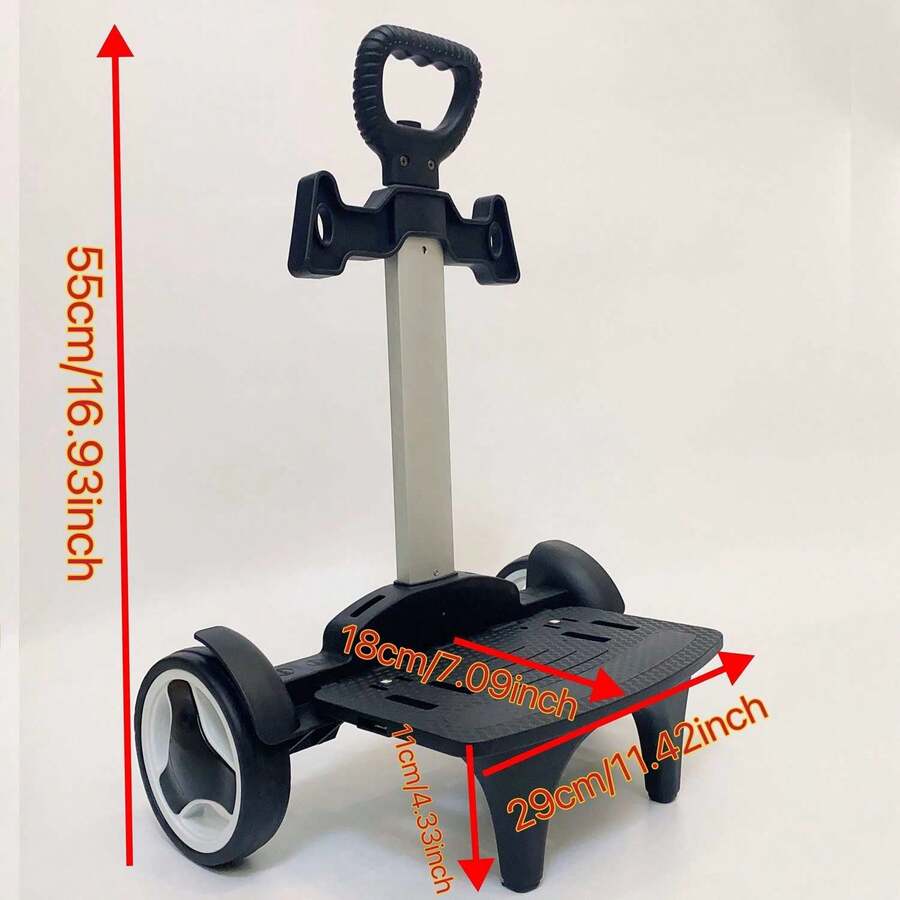 Wheeled Backpack Suitcase Luggage, Aluminum Alloy Foldable Cart, Quiet