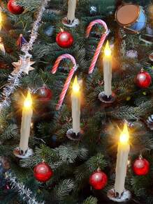 26Pcs (12pcs Candle 17cm/6.7inch&12pcs Hook 2cm/0.8inch&1PC Magic Wand 33.2cm/13.1inch&1PC Fishing Line 30 M/ 9.8 Ft) Halloween Floating Candle With Wand, Magic Hanging Candle Flashing Warm Light Flameless LED Tapered Candle With Remote Control, Battery Operated Window Candle, Suitable For Halloween & Christmas & Family Wedding Birthday Party Atmosphere Decoration,Christmas