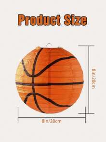 8 英寸天花板悬挂篮球纸灯笼装饰，篮球运动派对装饰品，运动主题生日派对用品 - 彩色 - 查看 2
