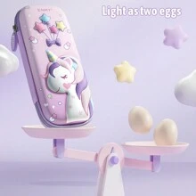 3D EVA独角兽可爱铅笔盒卡通文具盒彩色铅笔盒女孩礼物，铅笔袋，背包 - #A - 查看 10