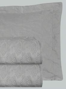 3-Piece Bedspread Quilt Kit Complete Box Bed Ultrasonic Butterfly Quilted - 灰色 - 查看 3