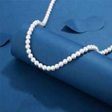 1 Piece Of French Slouchy Faux Pearl Necklace For Women, Niche Elegant, Versatile Clavicle Chain
