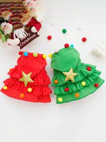 1pc Autumn/Winter Christmas Pet Clothing Two-Color Cape Pet Cape Shawl Dog Transform Into A Festive Costume