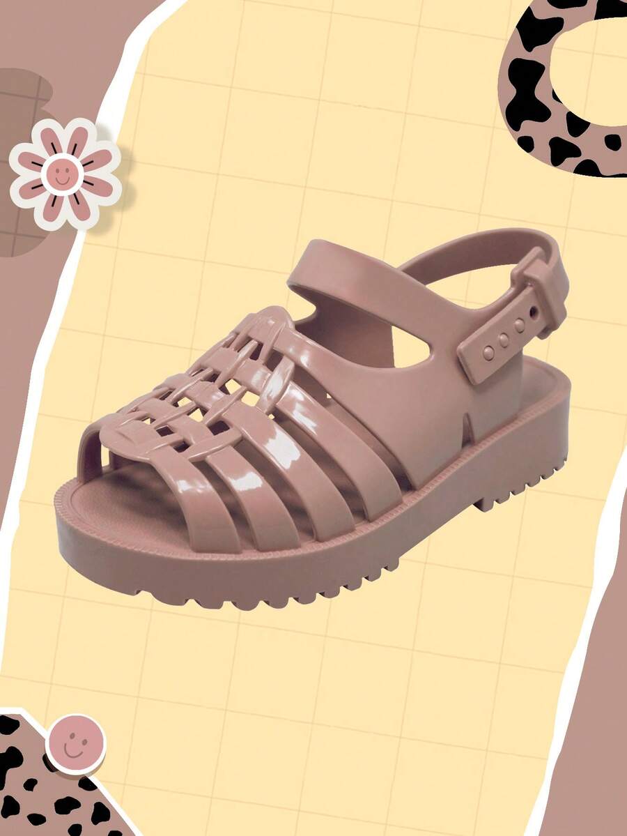Kids Flat Sandals - 香檳色 - 查看 1