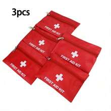 3pcs Medical Emergency Kit, Outdoor Survival Kit Must-Have Portable Storage Bag - Red - View 6