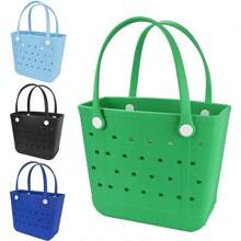 Beach Bag Rubber Tote Bag, Travel Tote Bag Waterproof Sandproof For Boat Pool Camping, Travel Camping Beach Handbag - 果綠 - 查看 1
