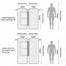 1 套 2 件，彩色蝴蝶在木质纹理背景的花朵下翩翩起舞，带数码印花的杆袋窗帘，涤纶材料，适用于客厅、餐厅、卧室、书房、酒店 - 彩色 - 查看 3