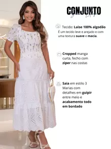 Long Skirt And Short Sleeve Blouse Set Laise Embroidered Square Neckline Social - 綠色 - 查看 4