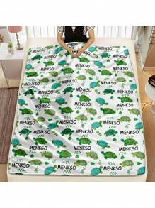 1pc Pet Turtle, Gift For Loved Ones, Friends, Kids, Customized Text, Flannel Printed Blanket - Soft & Comfortable For Bedroom, Sofa, Office, Outdoor Camping, Travel, Holiday Gifts Like Valentine's Day, Mother's Day, Birthday, Anniversary, Graduation, Wedding, Father's Day, Children's Day