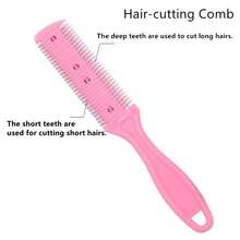 Household Double-Sided Hair Cutting Comb With Replaceable Blade Design, DIY Home Hair Trimming For Bangs And Split Ends, Portable Hair Styling Tool - Multicolor - View 2
