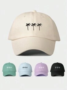 طاقية البيسبول المطبوعة ب- 3 أشجار نخيل للنساء قطعة واحدة، قبعة شمسية قابلة للتعديل للخريف والربيع للسفر والشاطئ، قبعة طراز Y2K للجنسين - قبعة بيسبول - مشاهدة 1