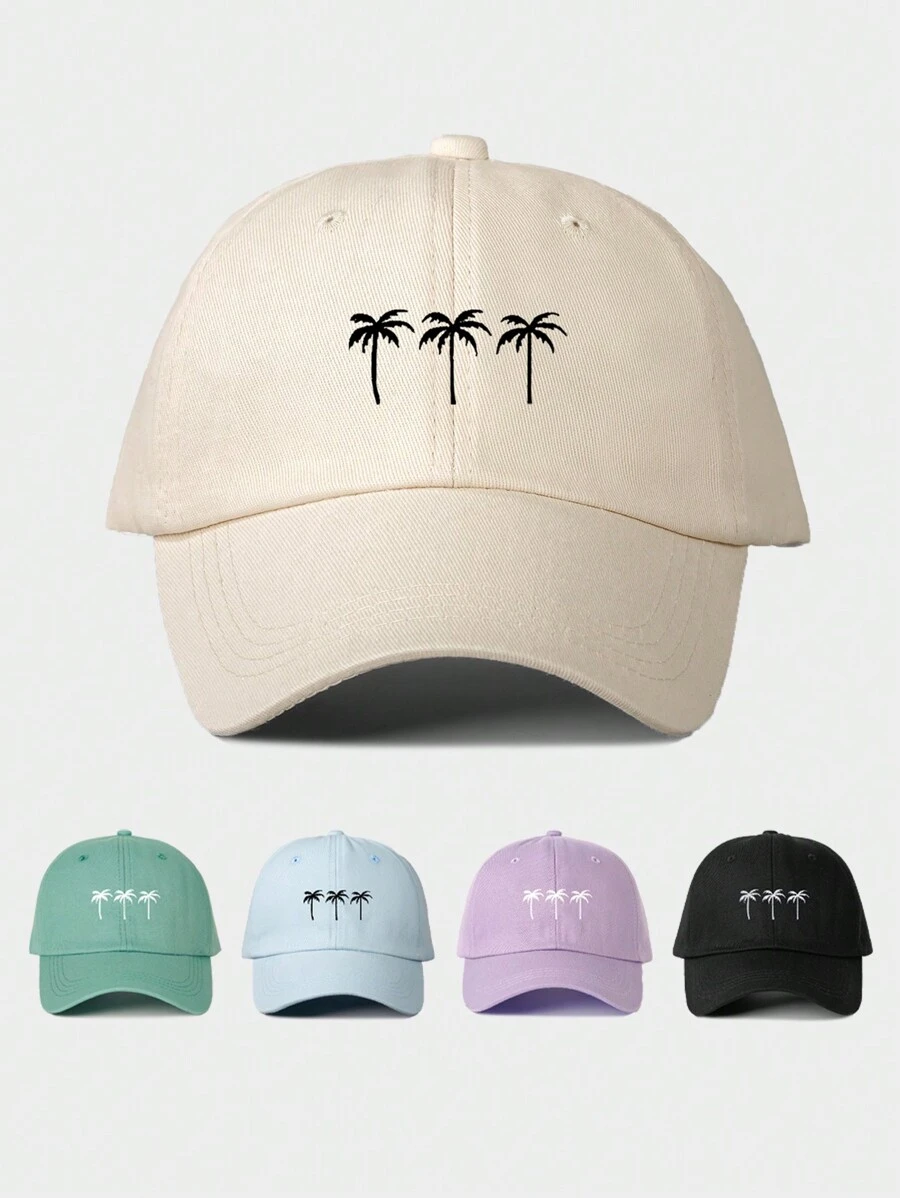 طاقية البيسبول المطبوعة ب- 3 أشجار نخيل للنساء قطعة واحدة، قبعة شمسية قابلة للتعديل للخريف والربيع للسفر والشاطئ، قبعة طراز Y2K للجنسين - قبعة بيسبول - مشاهدة 1