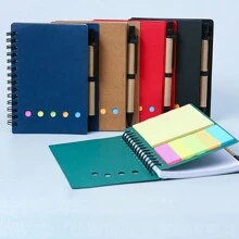 Bộ gồm 1 cuốn sổ và giấy ghi chú, thích hợp để ghi chú công việc, nhắn tin gia đình, đánh dấu bài học, đánh dấu trang, đồ dùng văn phòng phẩm và trường học, quà tặng văn phòng phẩm, quà tặng tựu trường. - Nhiều màu - Xem 4