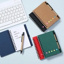 Bộ gồm 1 cuốn sổ và giấy ghi chú, thích hợp để ghi chú công việc, nhắn tin gia đình, đánh dấu bài học, đánh dấu trang, đồ dùng văn phòng phẩm và trường học, quà tặng văn phòng phẩm, quà tặng tựu trường. - Nhiều màu - Xem 3