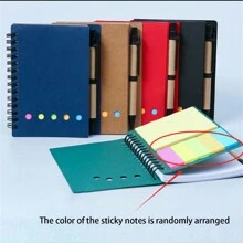 Bộ gồm 1 cuốn sổ và giấy ghi chú, thích hợp để ghi chú công việc, nhắn tin gia đình, đánh dấu bài học, đánh dấu trang, đồ dùng văn phòng phẩm và trường học, quà tặng văn phòng phẩm, quà tặng tựu trường. - Nhiều màu - Xem 10