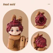 1 pieza Cabeza de personaje de anime OB11, adecuada para muñecas BJD (rostro no incluido) - Multicolor - Ver 11