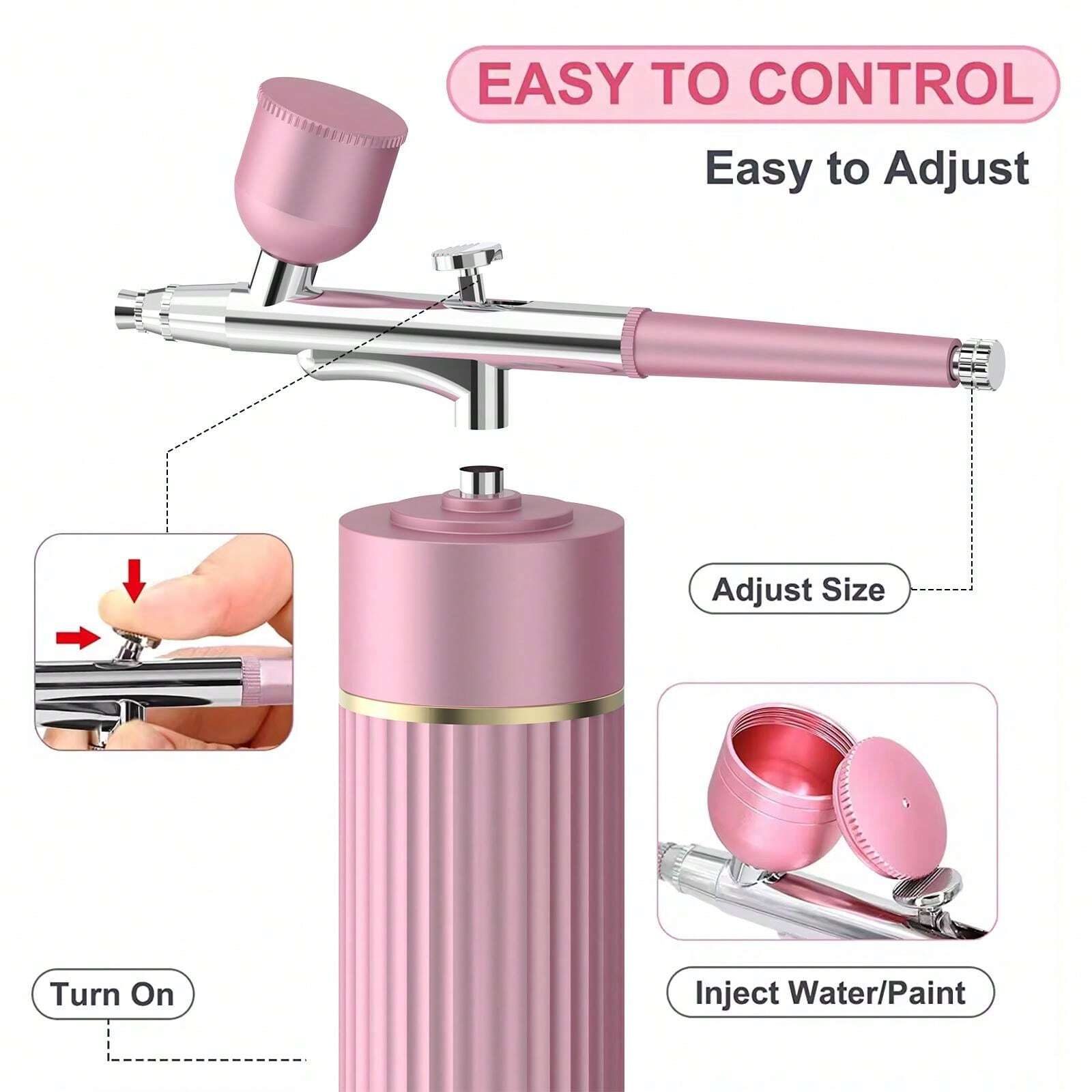 Spray Gun Kit With Compressor, Portable Automatic Handheld Gun, 0.35mm