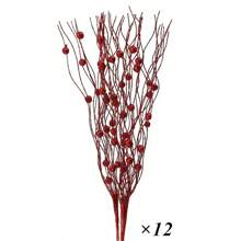 12 件圣诞树人造闪光浆果茎饰品闪光树枝家居节日圣诞派对装饰用品，圣诞节 - 彩色 - 查看 8