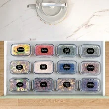 32 recipientes de almacenamiento de cocina sellados con tapas, accesorios de cocina, almacenamiento de especias de cocina, adecuados para refrigeradores, gabinetes, almacenamiento de harina, azúcar, pasta, cereales e ingredientes para hornear, incluidas etiquetas, pegatinas, marcadores, almacén local